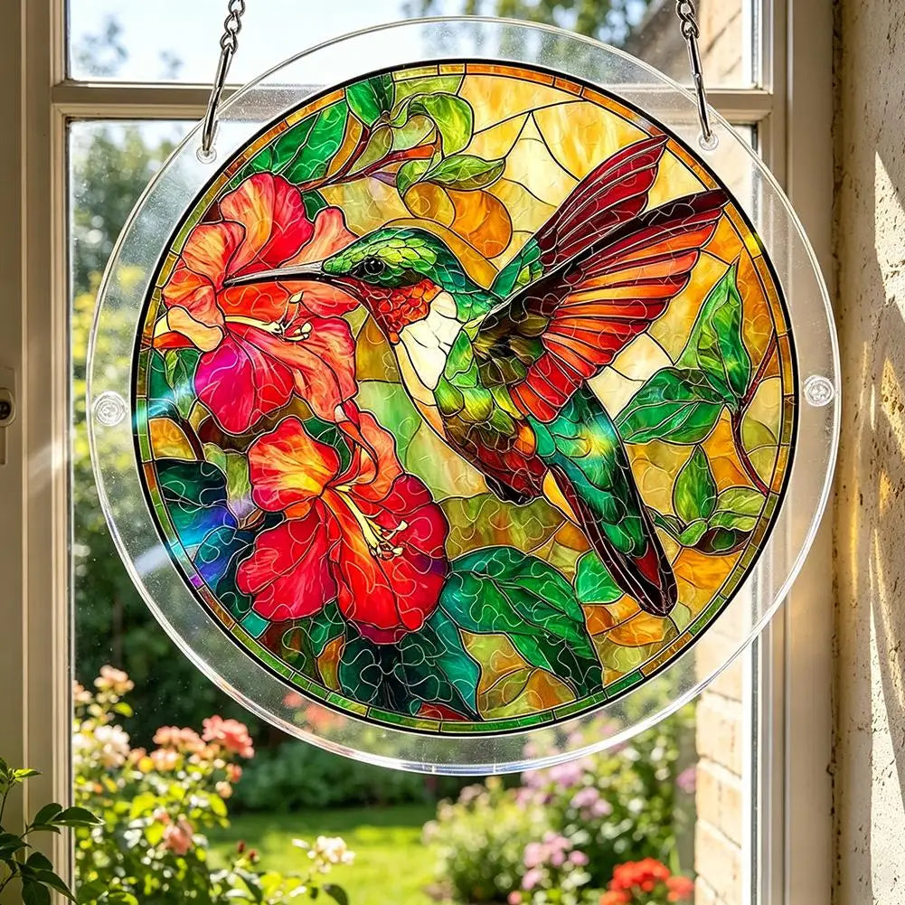 Acrylic Puzzle Suncatcher, Colorful Sun Catchers Suncatcher DIY Window Hanging Home Decor, Birthday Gift for Women Men Wife Mom Zpaxo