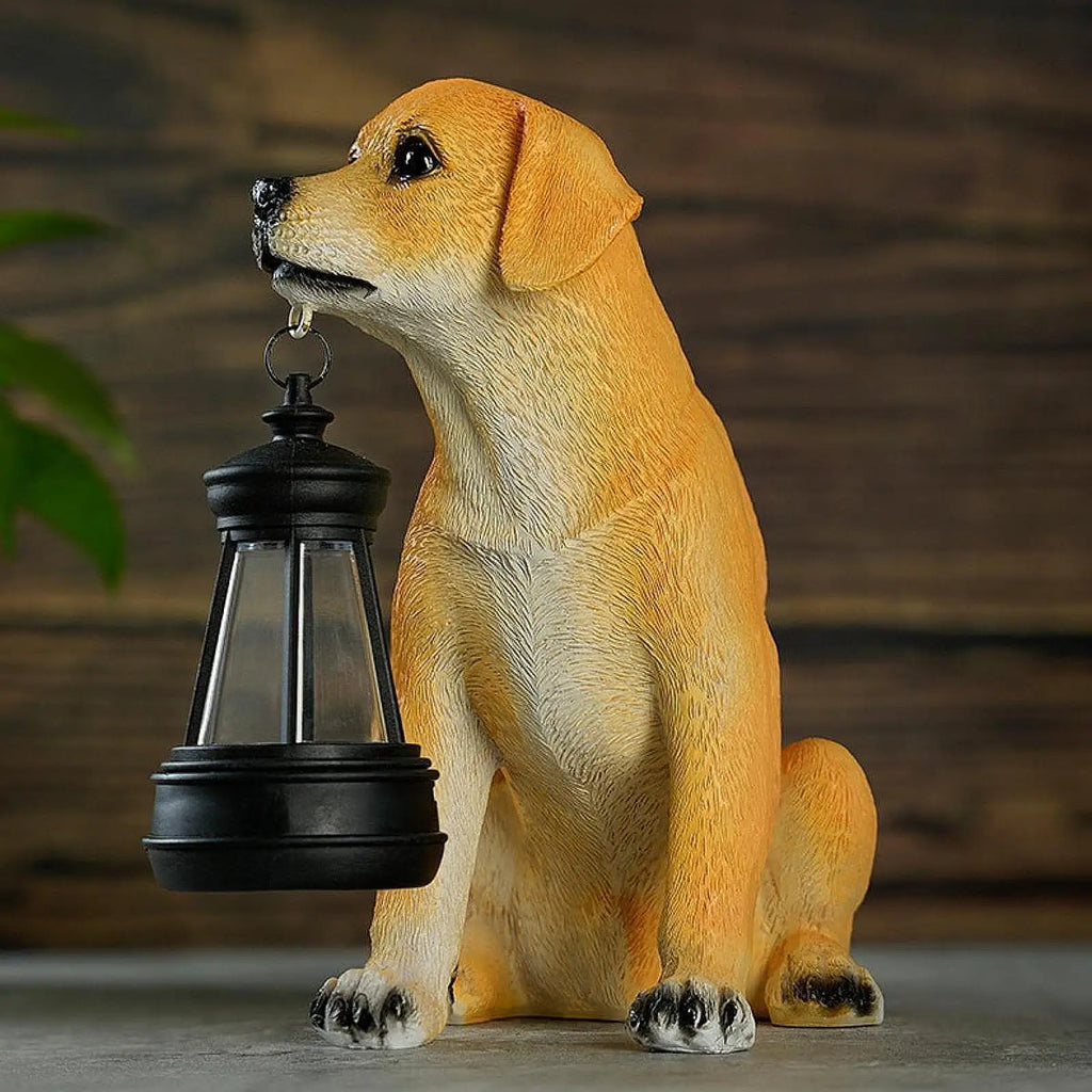 Garden Statue Animal Figurine with Solar Lights Housewarming Gifts Ornament Zpaxo