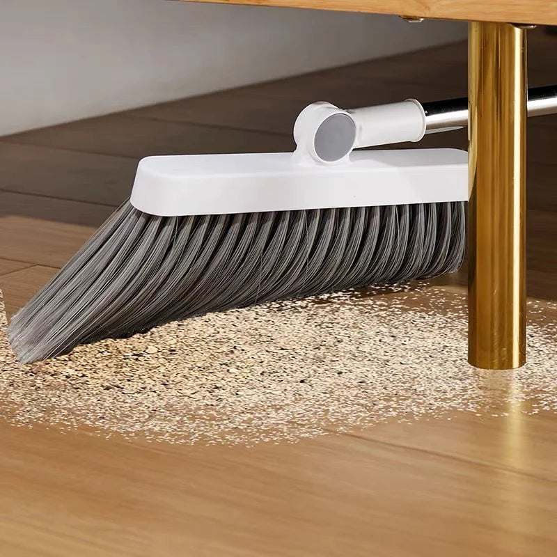 Broom Foldabl Dustpan Cleaning Tool Set Comb Teeth 180° Rotation Combo Upright Standing Portable Kitchen Floor Pet Hair Zpaxo
