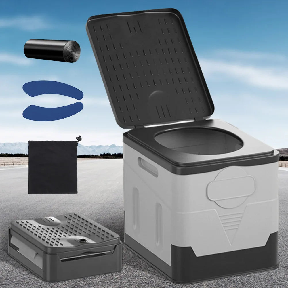 Car Toilet Outdoor Folding Portable Camping WC Trash Can Tour