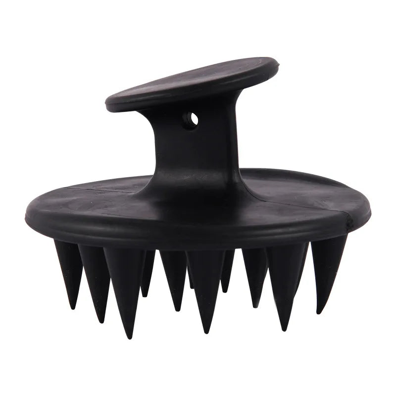 Silicone Shampoo Brush Hair Scalp Massager, Long & Stiff Spikes for Long, Curly, Thick Hair, Head Scrubber Scalp Exfoliator Zpaxo Black