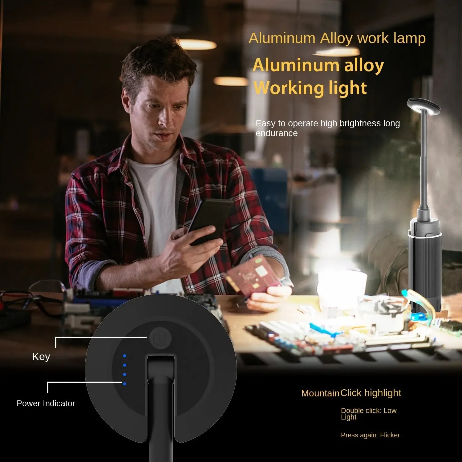 ESMARTER Telescopic LED Camping Lantern | Rechargeable Work Light