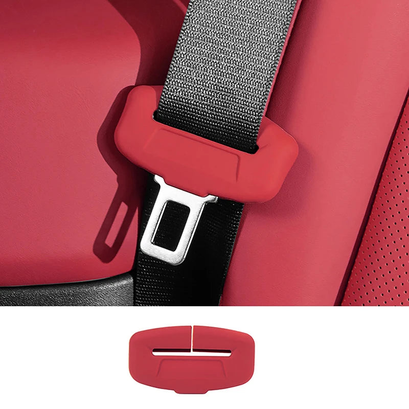 Universal Seat Belt Buckle Cover Anti-scratch Rubber Car Protector Zpaxo Red