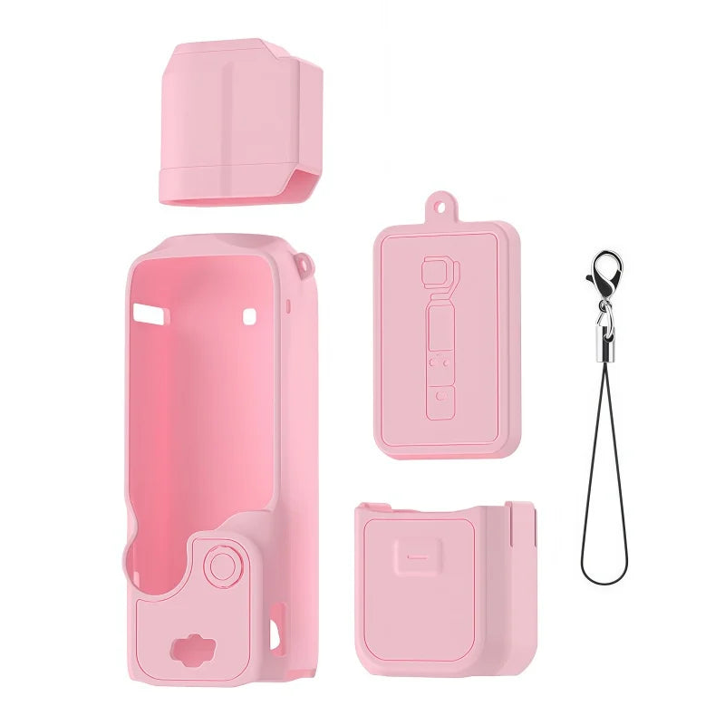 2026 DJI OSMO Pocket3 Silicone Case Anti-scratch Lens Cover Zpaxo Pink-A For Pocket 3