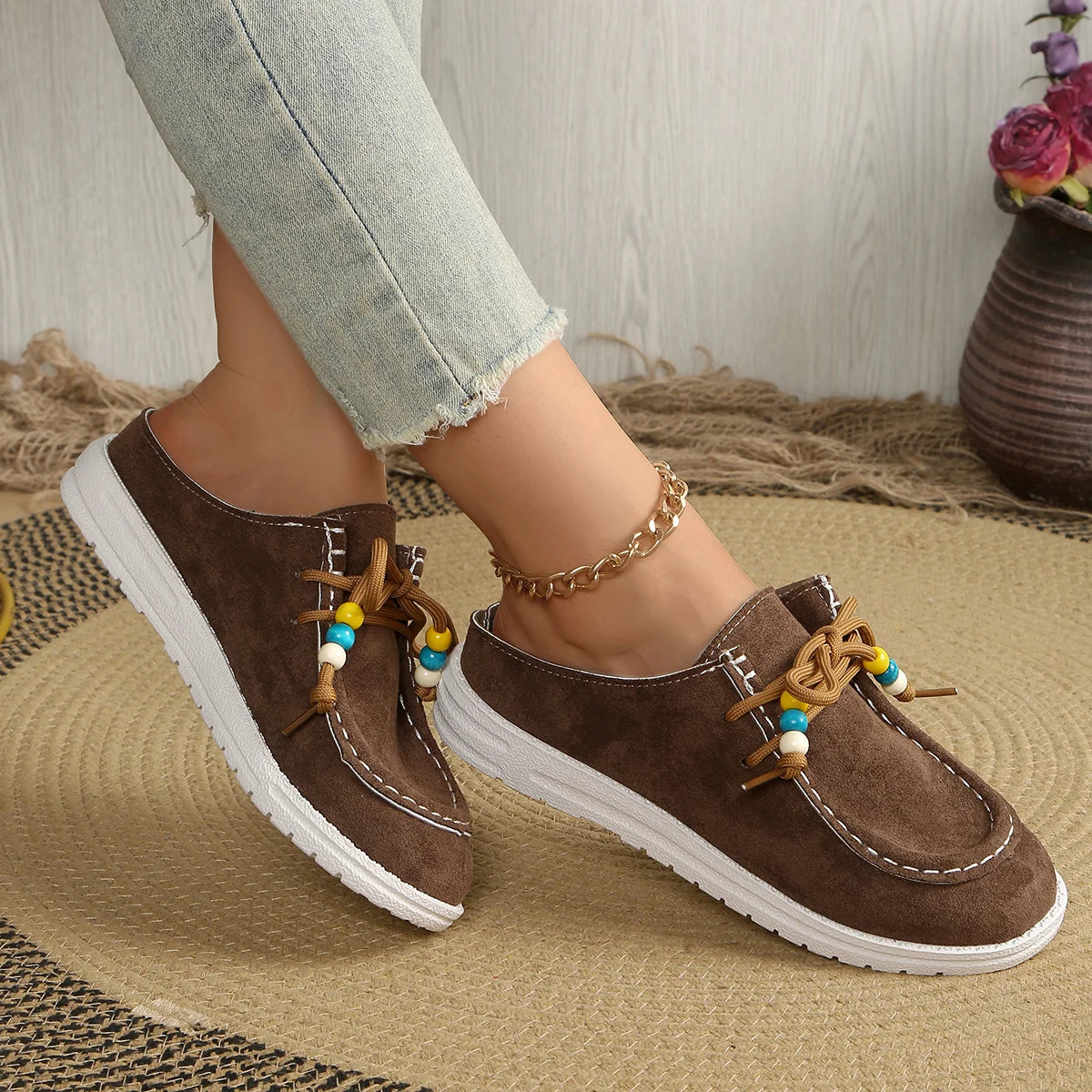 2025 New Women Loafers Retro Bohemian Roman Style Sneakers Women Spring Autumn Shoes Fashion Thick Heel Single Shoes Women Zpaxo
