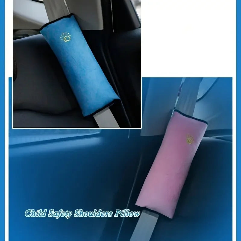 Kids Car Seat Shoulder Protector & Neck Pillow - Soft Velvet Cushion, Lightweight & Durable, Grey, Dry Clean Only Zpaxo
