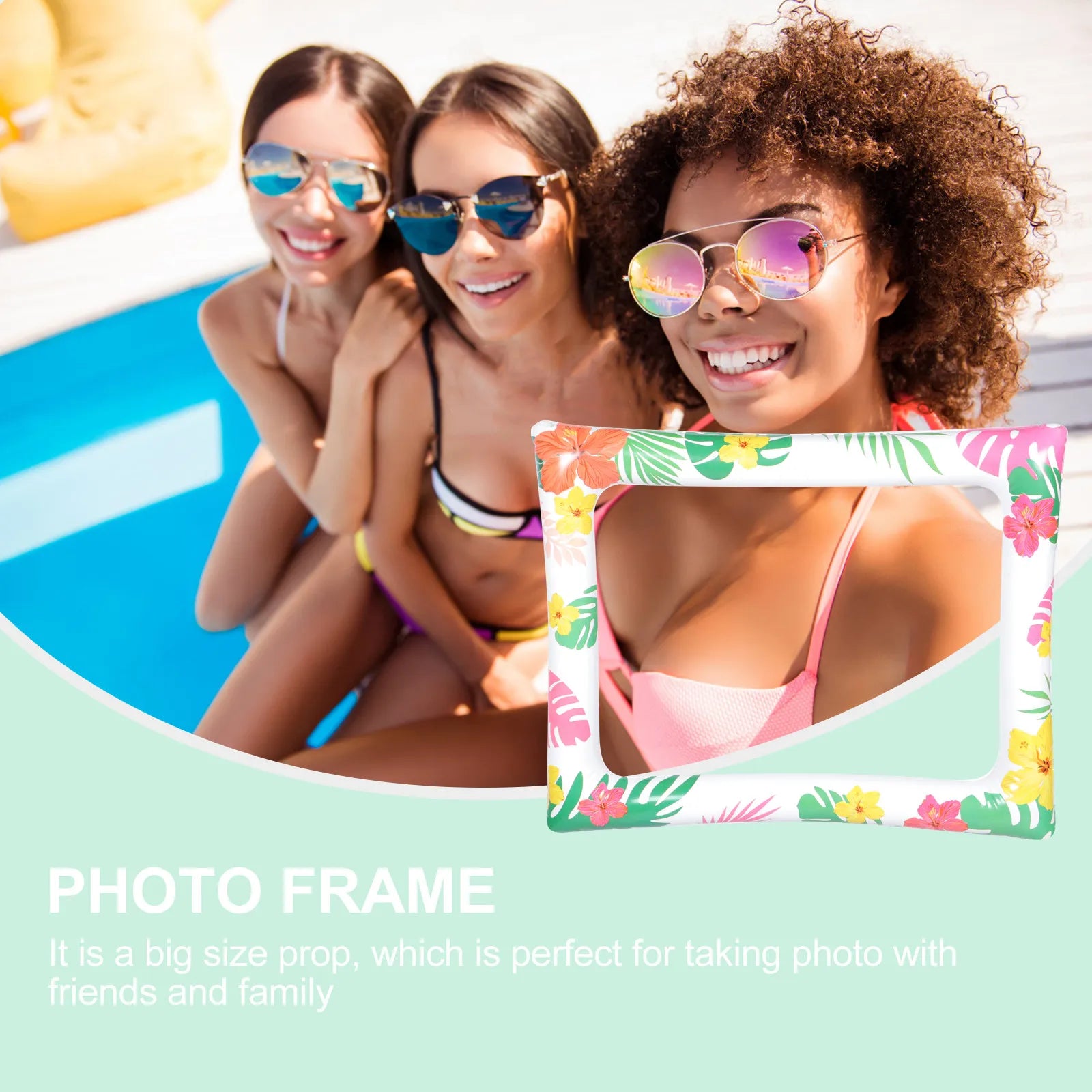 Large Inflatable Photo Frame for Hawaii Party Birthday Beach Festival Summer Fun Photo Taking Prop Decorative Selfie Picture Zpaxo Default Title