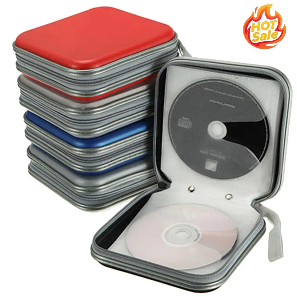 Portable 40Pcs Disc CD DVD Wallet Storage Organizer Case Boxes Holder CD Sleeve Hard Bag Album Box Cases with Zipper Zpaxo