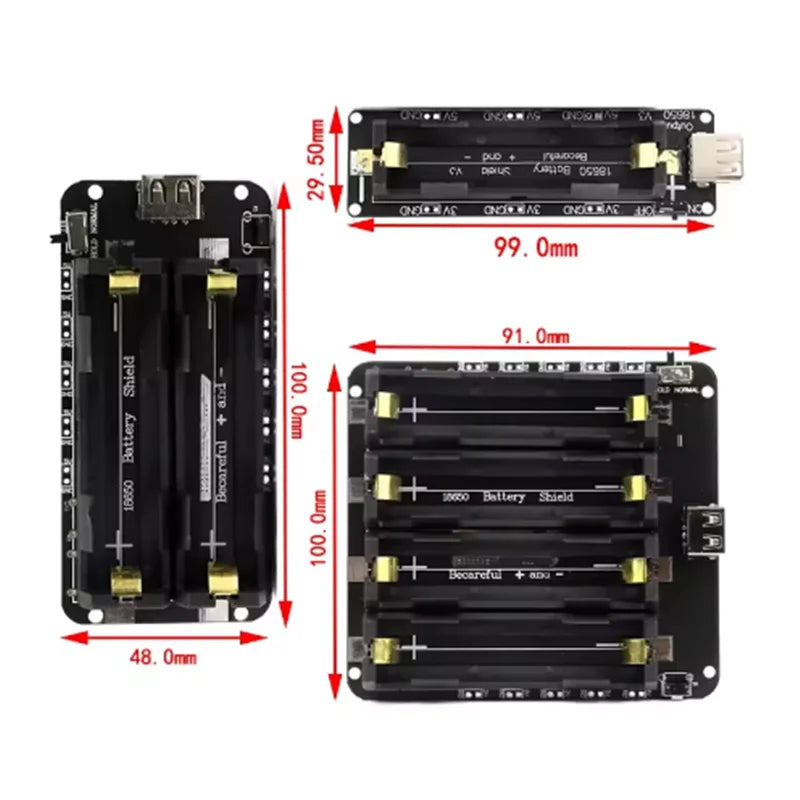 ESP32 1 2 4 18650 Lithium Battery Expansion Board V8 Mobile Power SMT Zpaxo