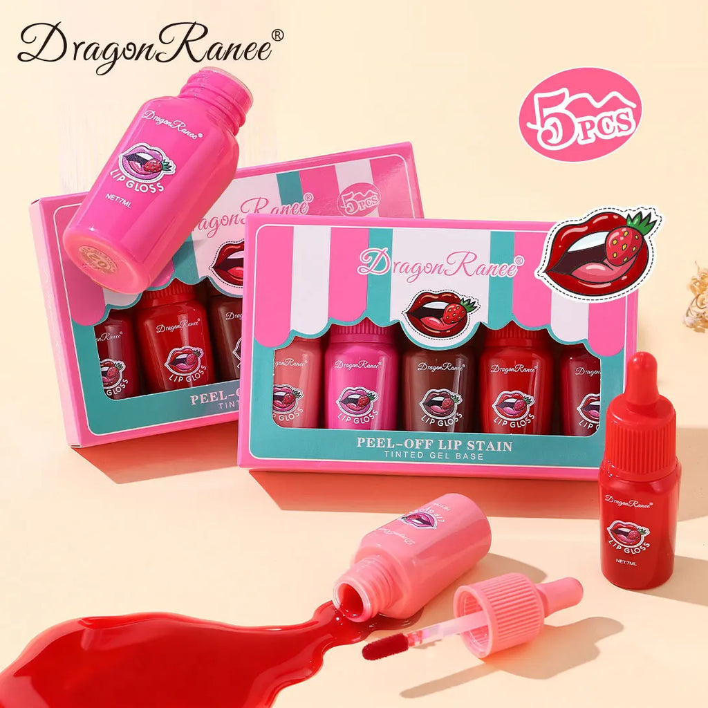 5Pcs/Set Lip Glaze Matte Set Holiday Gift Moisturizing, Waterproof, Sweat-Proof, Delicate, Long-Lasting, Non-Fading Lipstick, Daily Versatile Lip Gloss Set Zpaxo