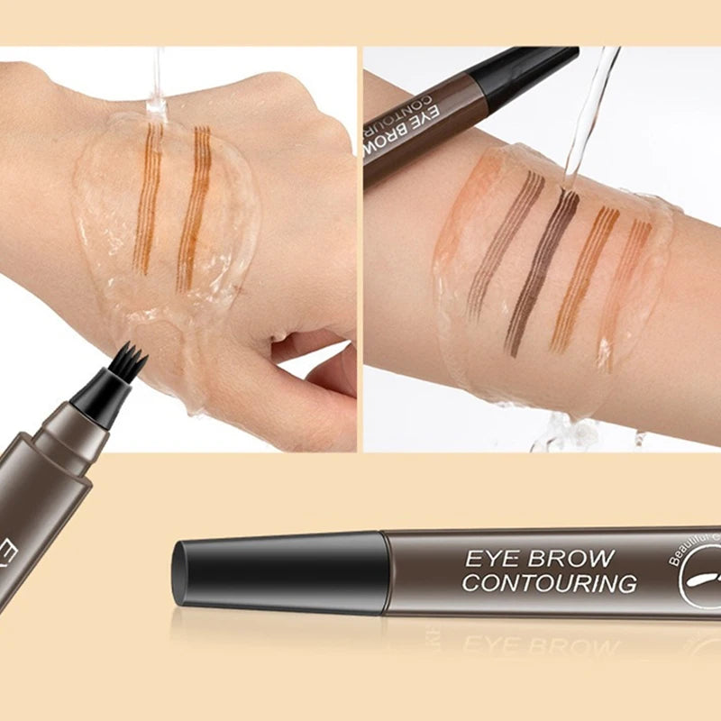 4 Point Eyebrow Pencil 5 Colors Waterproof Liquid Eyebrows Pen Zpaxo
