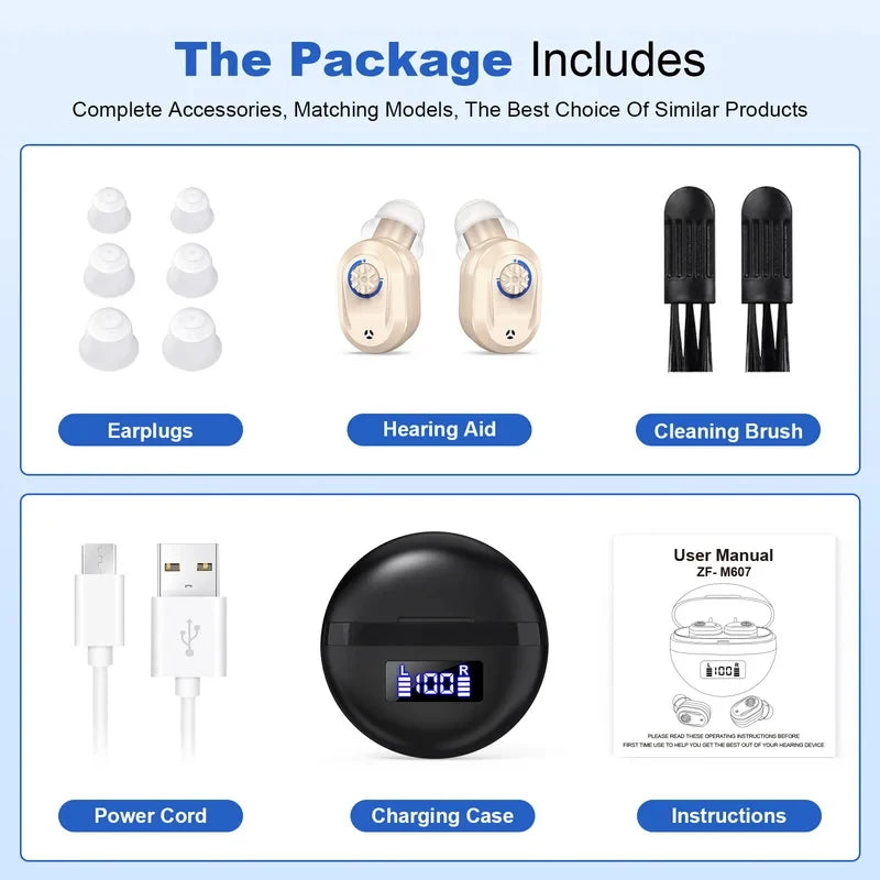 Digital Hearing Aid Elderly Rechargeable Deaf Adjustable Sound