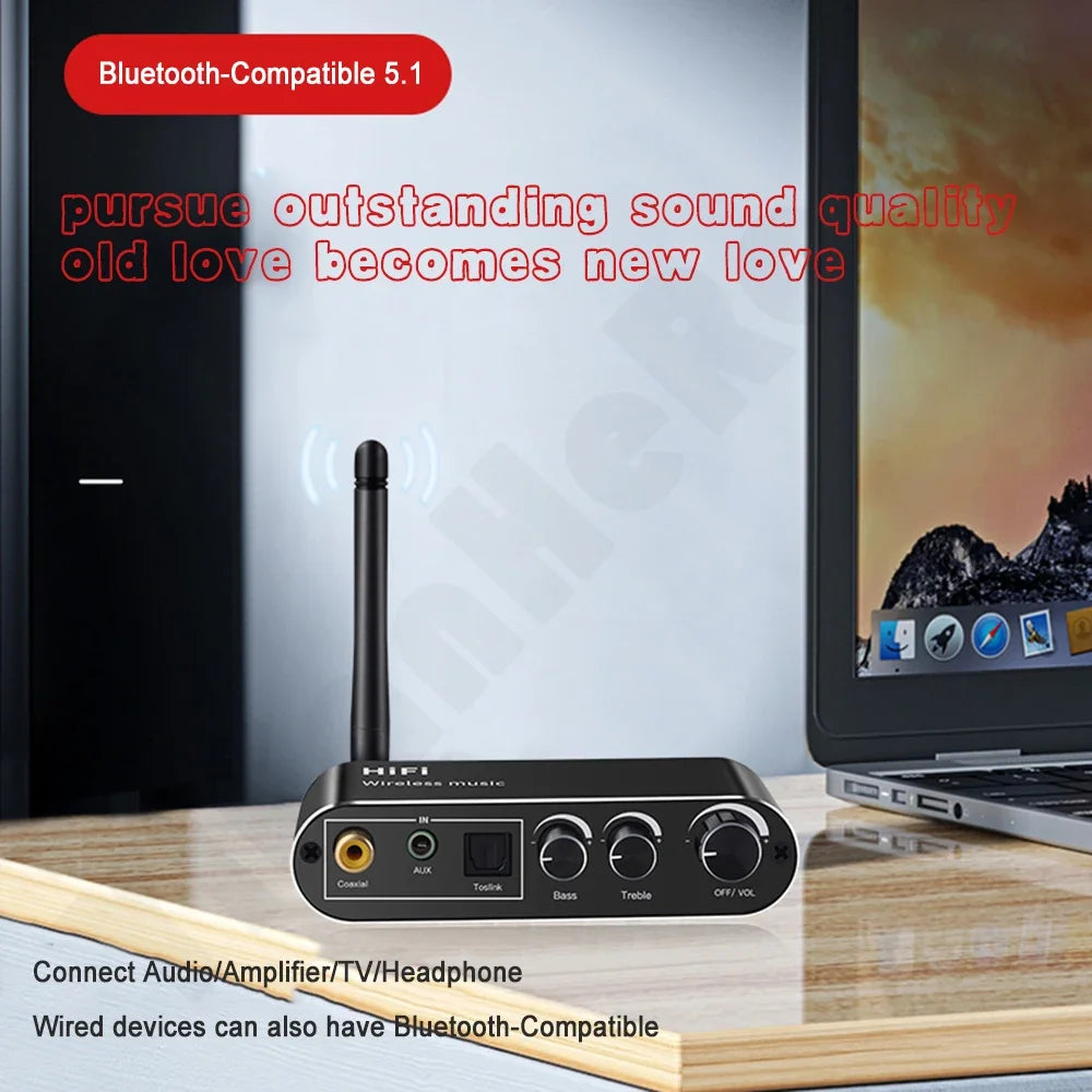 Digital to Analog Audio DAC Converter Spdif Optical Coaxial Signal to 3.5MM AUX Amplifier Decoder Bluetooth-Compatible Receiver Zpaxo