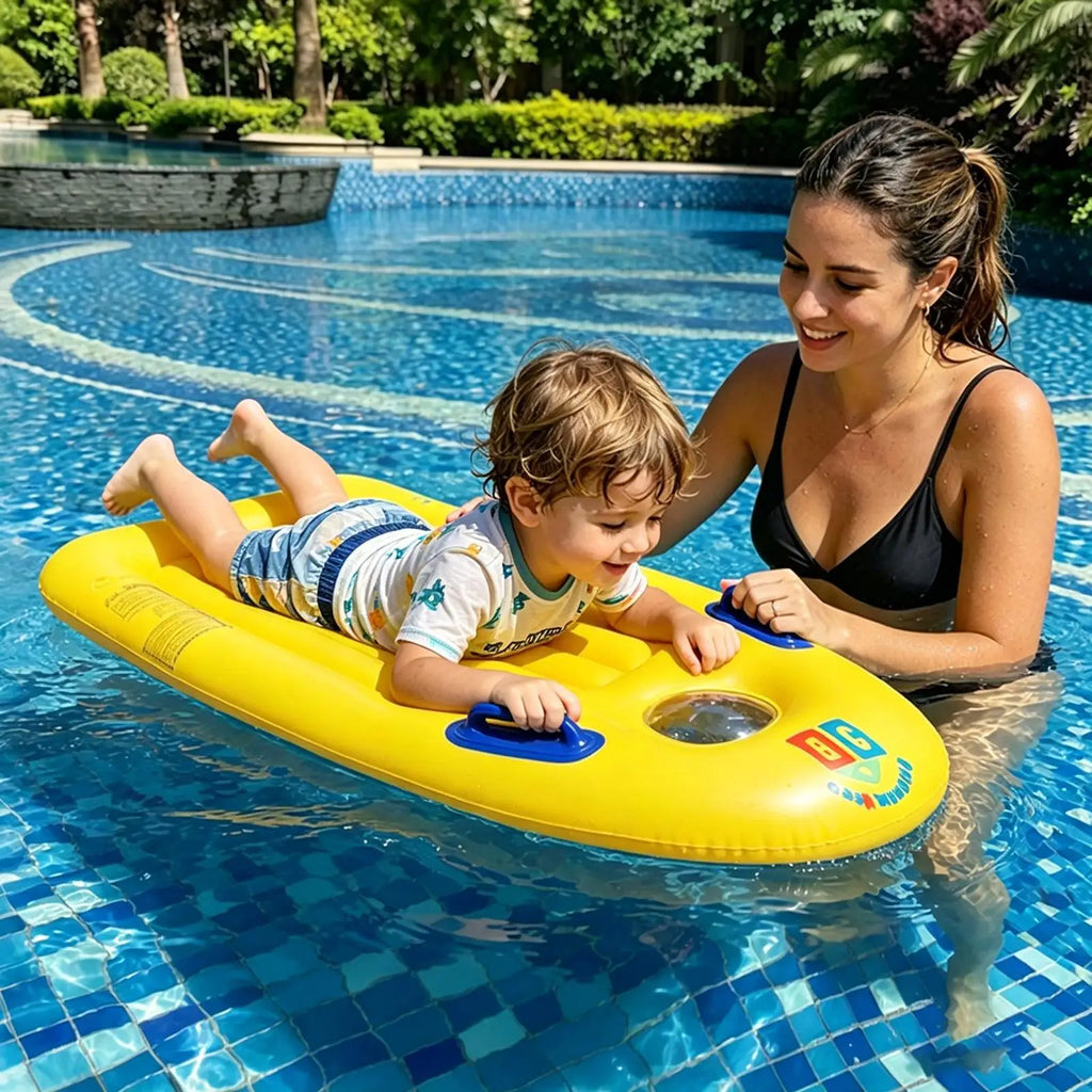Inflatable Body Board PVC Kids Swim Float Handles Blow Up Pool