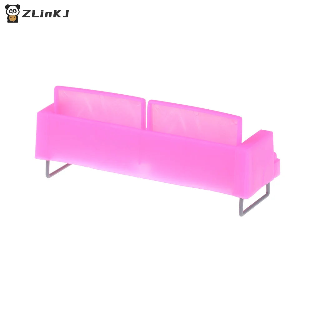 ▶1Pcs Princess Dollhouse Cute Miniature Furniture Pink Sofa Chair Model For Doll Zpaxo