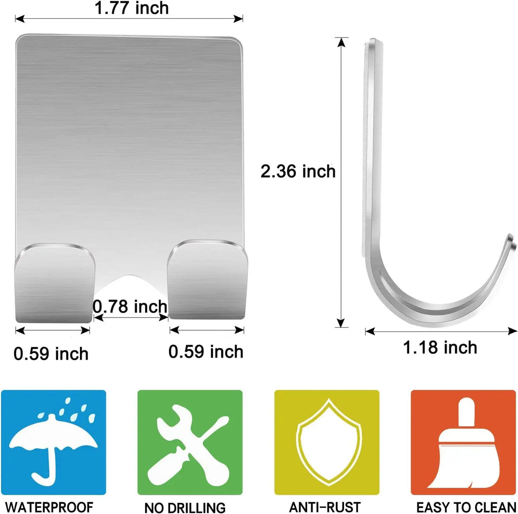 2pcs Punch-free Razor Holder, Storage Hook, Space Aluminum Multi-purpose Bathroom Accessories Zpaxo
