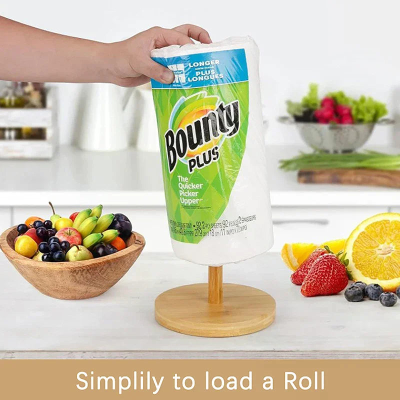 Kitchen Toilet Storage Accessories Wooden Roll Paper Towel Holder Zpaxo