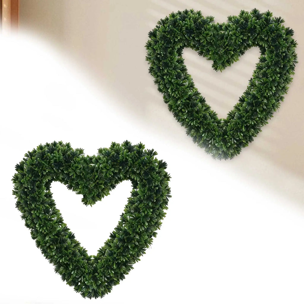 Simulation Artificial Green Leaves Wreath Plastic Greenery Yard Signs