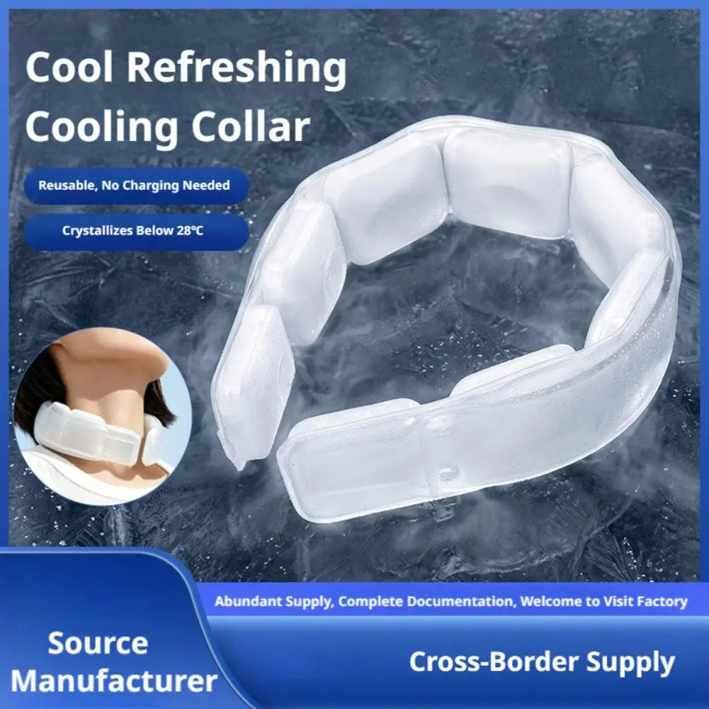 Natural Cooling Cube Cooling Neckband Indoor Wearable Ice Ring Cooler Reusable 18℃/64℉ Freeze for Hot Summer Outdoor Work Sports Zpaxo