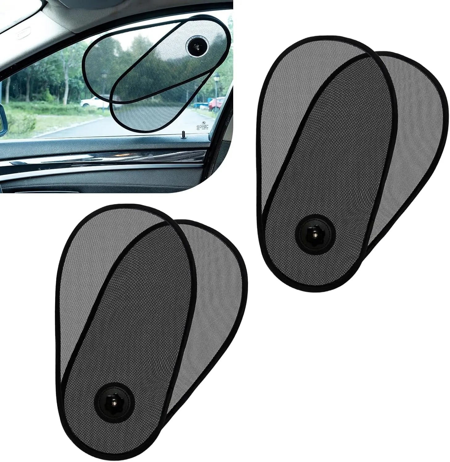 Breathable Mesh Car Window Shade – UV Sun Blocker + Suction Cups