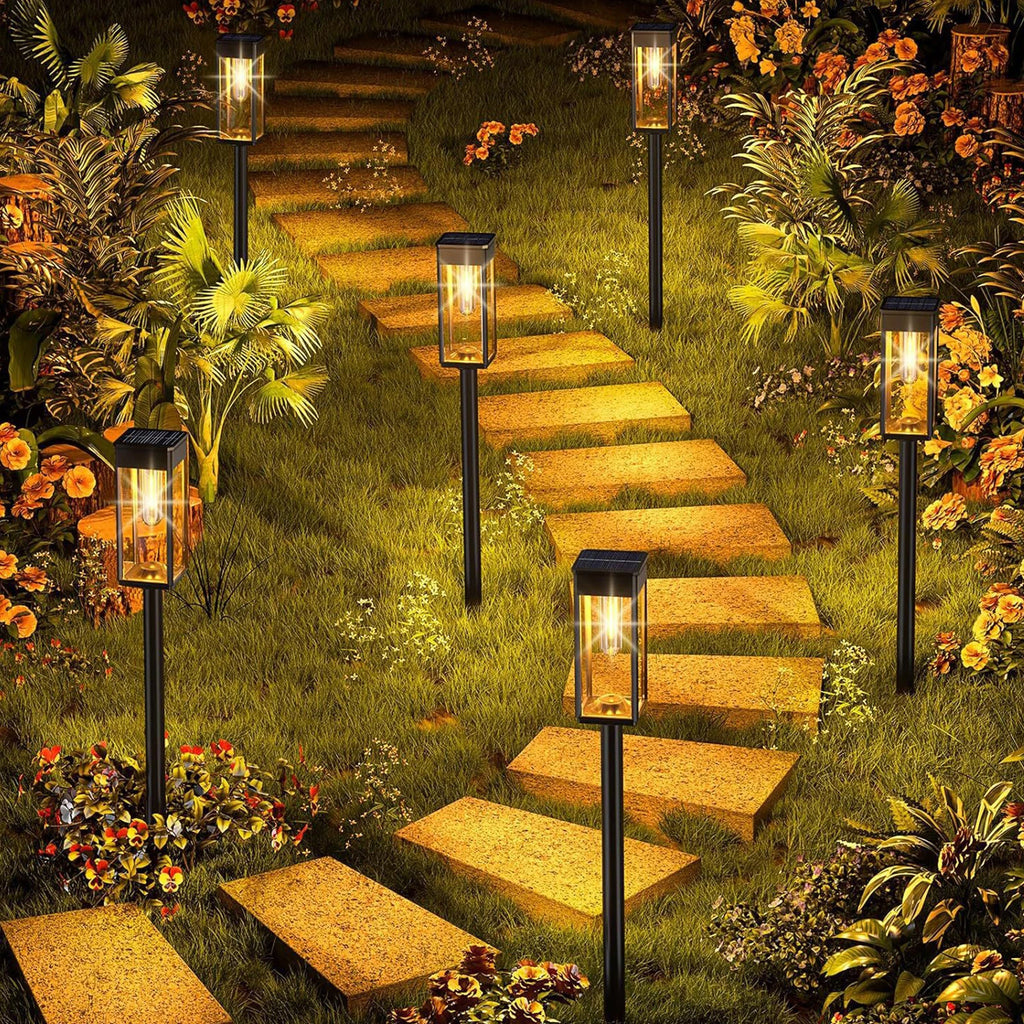Solar Powered Lanterns Waterproof Metal Outdoor Light Tungsten