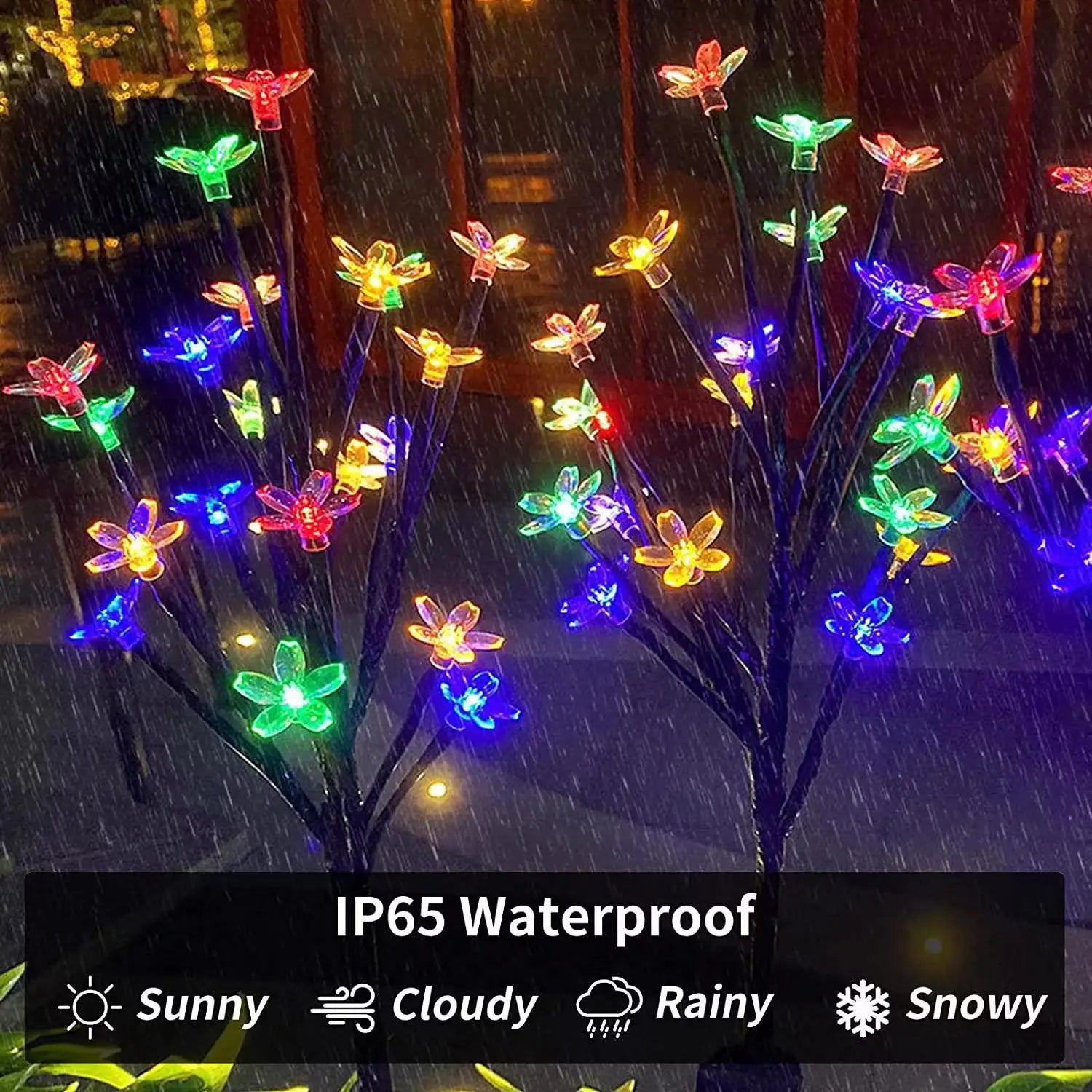 Solar Garden Lights Outdoor Christmas Decoration 2026 Cherry Blossom Zpaxo