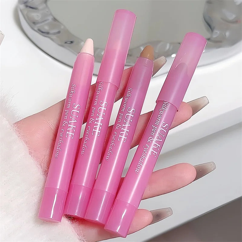 New Face Concealer Contouring Glitter Highlighter Pen Bronzer Pencile Waterproof Brighten Lying Silkworm Eyeshadow Stick Makeup Zpaxo