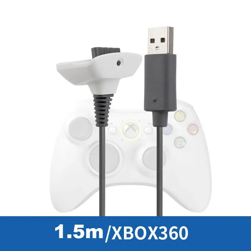 1 5M Games USB Play Charging Charger Cable Cord XBOX 360 Wireless