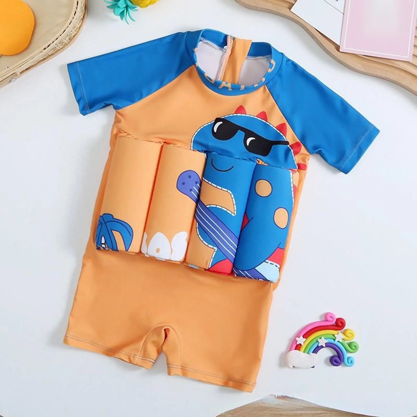 Floatie Swimsuit Floating Bathing Suit Floatie Swimsuit Quick-Drying Swim Vest Swimwear Dinosaur Trainer for Boys Girls Pool Zpaxo