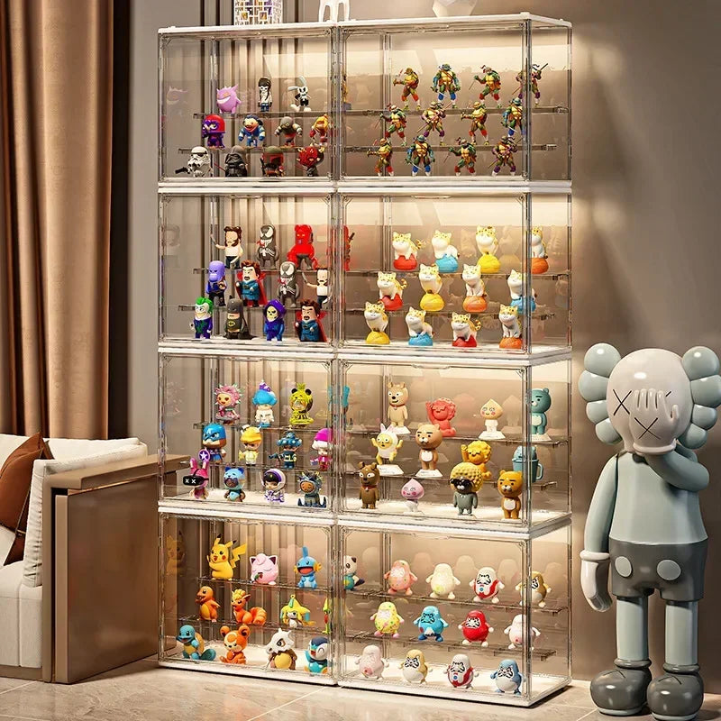 Acrylic Showcase Clear Display Stand Collectible Figures Blind Box Zpaxo