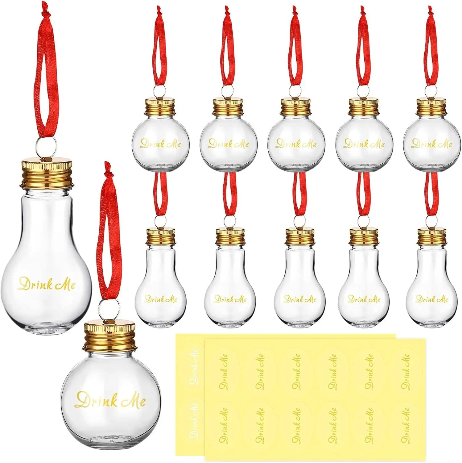 50ml Fillable Light Bulb Bottles | Christmas Décor 12-Pack
