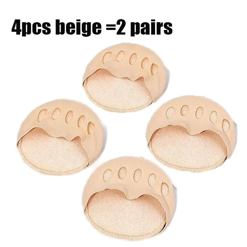 1 2Pairs Front Palm Rest Anti Slip Half Pad Heels Foot Invisible Sock Zpaxo 2Pairs beige