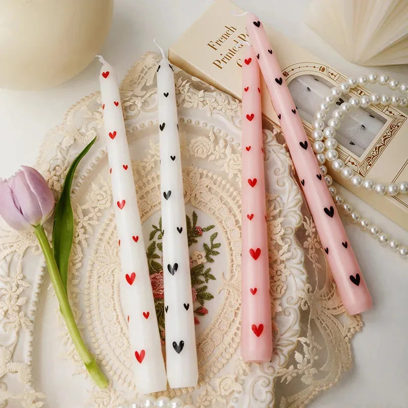 Long Pole Printed Candles Wholesale Smokeless Column Wax Romantic