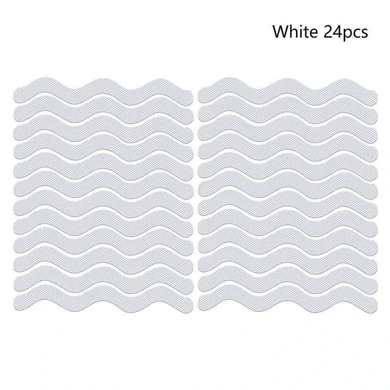 24Pcs/Package Transparent Anti-Slip Stickers For Bathroom Floor And Shower - Bathtub Floor Safety Anti-Slip Strips Zpaxo White