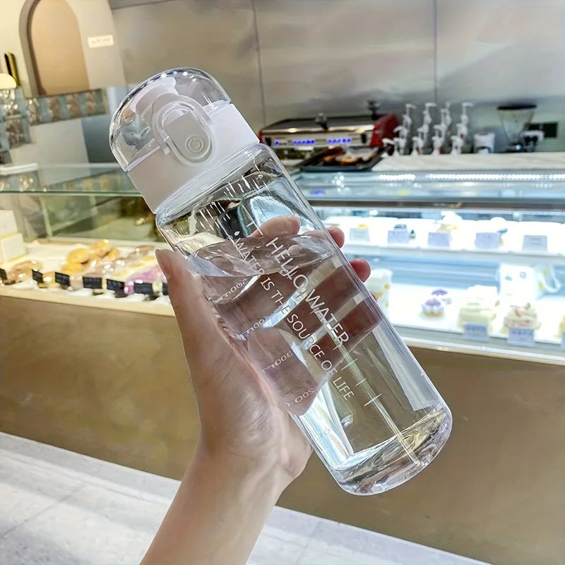 BPA-Free Plastic Water Bottle Leak-proof Fall-proof Transparent Large Zpaxo 780ml WHITE