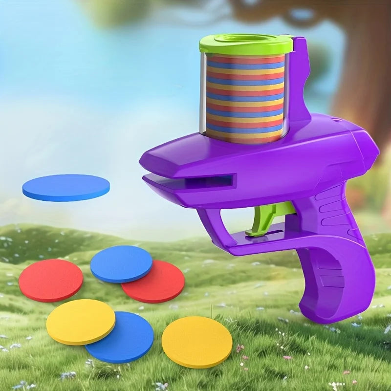 Colorful Foam Disc Launcher Toy Handheld Flying Saucer Game