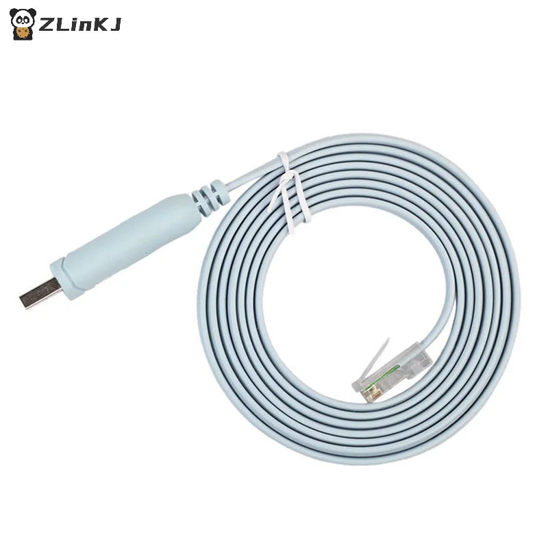 ▶1PCS USB to RJ45 Console Cable RS232 Serial Adapter for Router RJ 45 8P8C Converter USB Console Cable Switch Control Cable Zpaxo