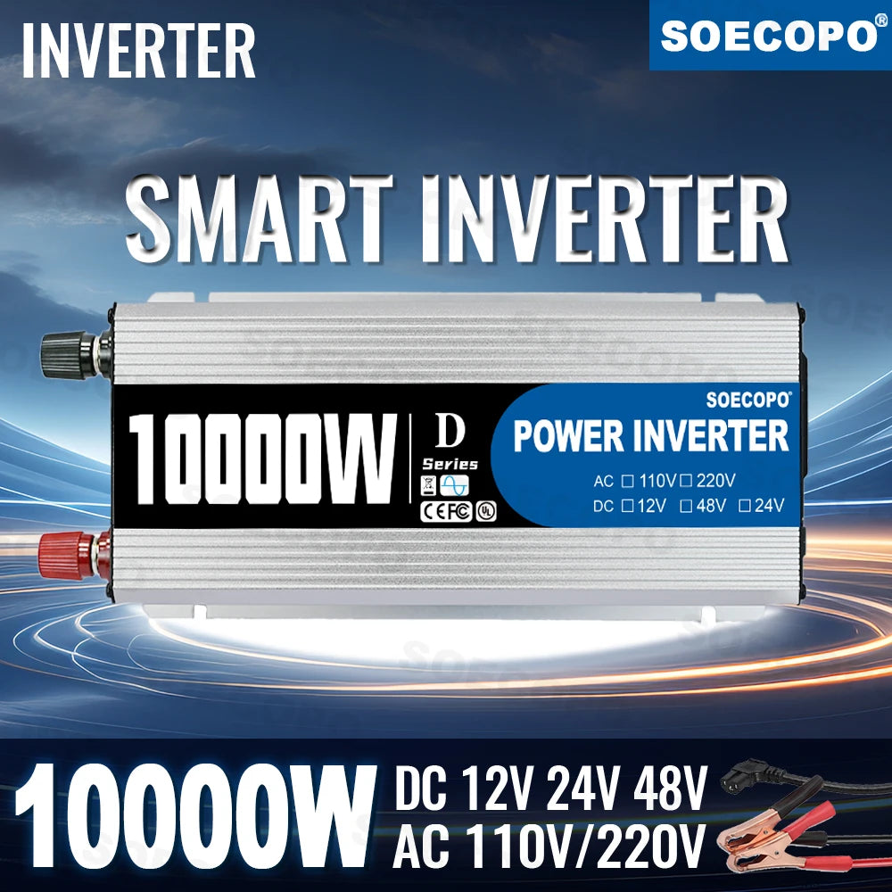 10000W Peak Power Inverter DC 12V 24V 48V AC 110V 220V Universal