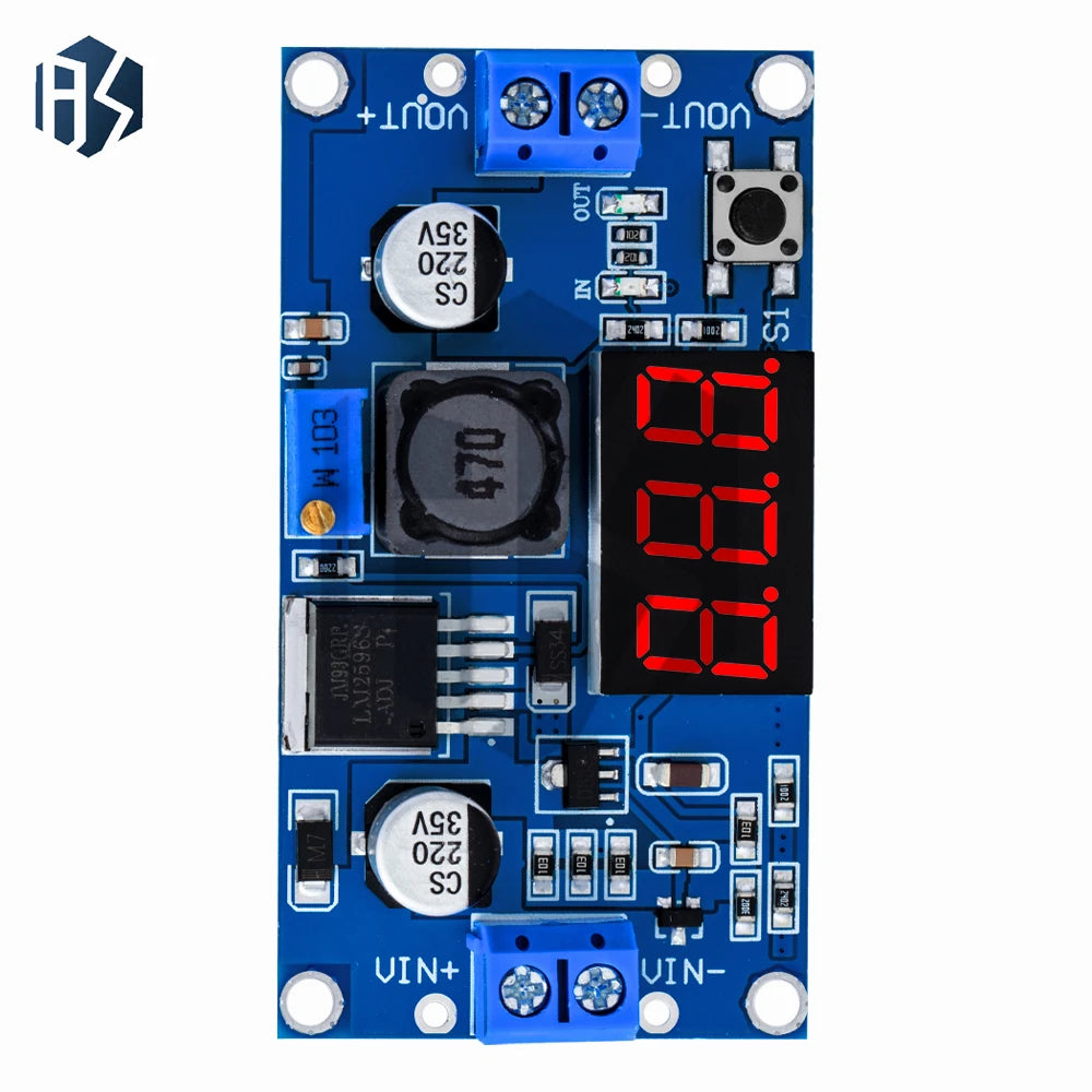 ‌LM2596S Adjustable Buck Converter Module – 4-40V to 1.3-35V DC-DC Step-Down Regulator with 3A/92% Efficiency | Overcurrent Zpaxo