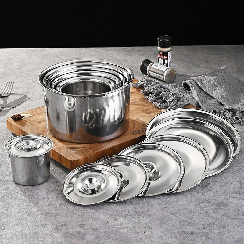 Durable 10- Stainless Steel Pot Lid Thick Replacement Cover Saucepans Zpaxo