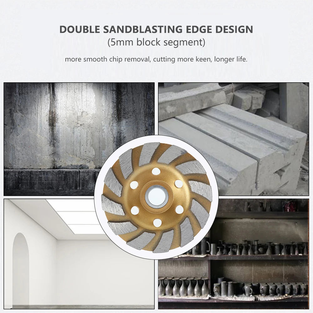 2PCS 4 Inch Diamond Grinding Wheel Disc HHS Segment Grinding Machine Concrete Granite Stone Ceramic Cutting Grinder Power Tool Zpaxo