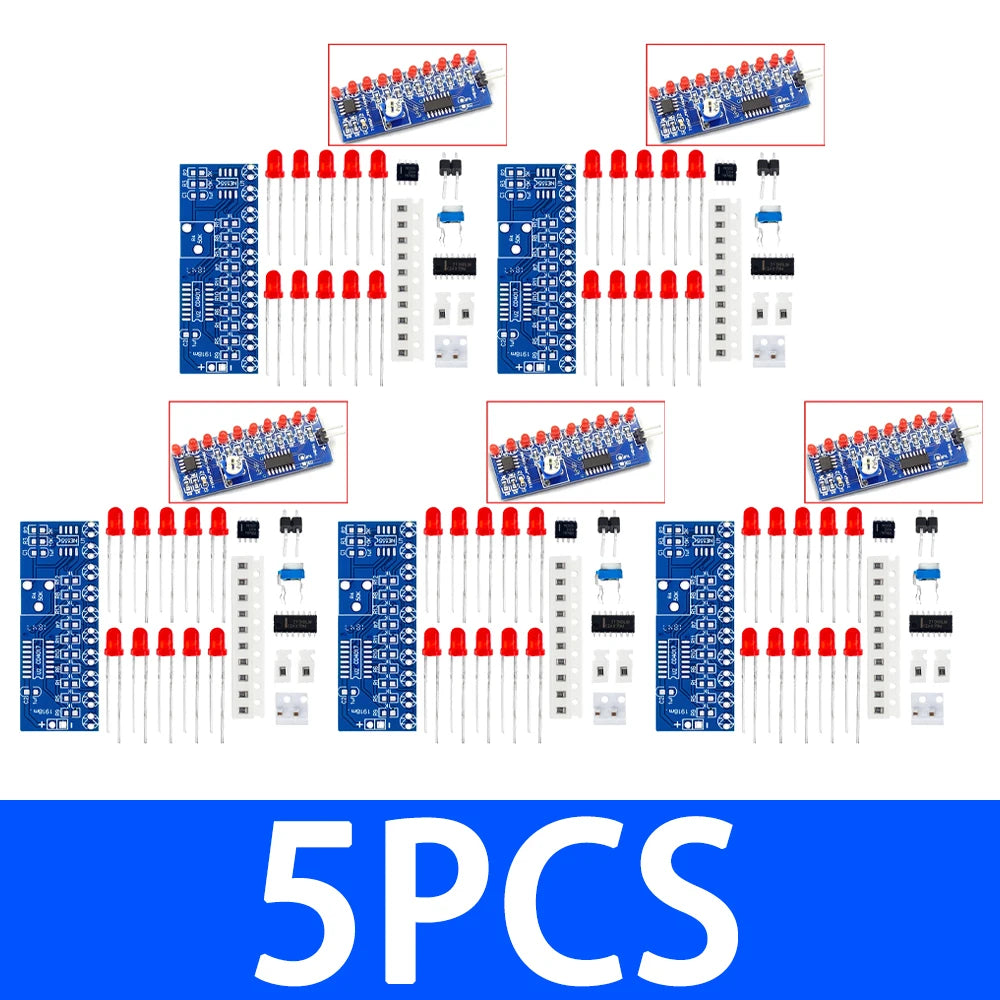 1~10PCS DIY Electronic Kit (NE555 + CD4017): Running LED Flow Light Production Suite Zpaxo 5PCS