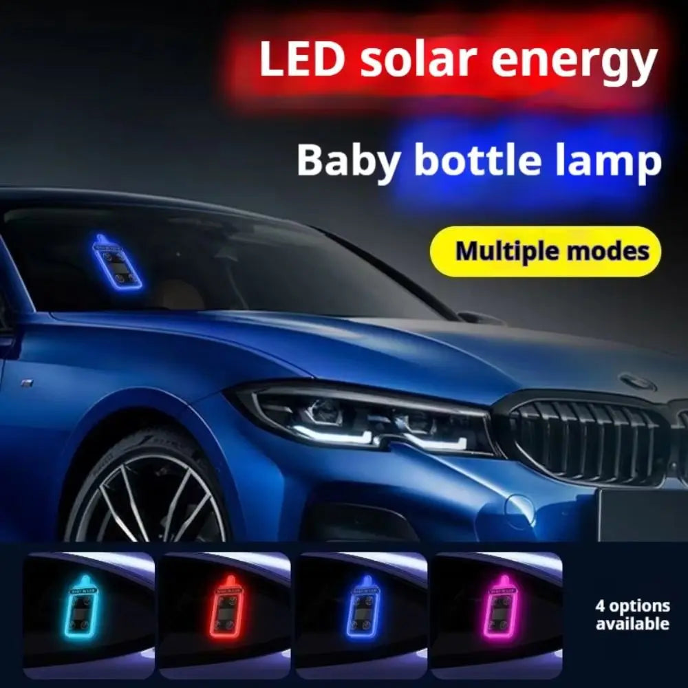 Baby Bottle Shaped Solar Power Car Light Wireless Vibration Sensor Zpaxo
