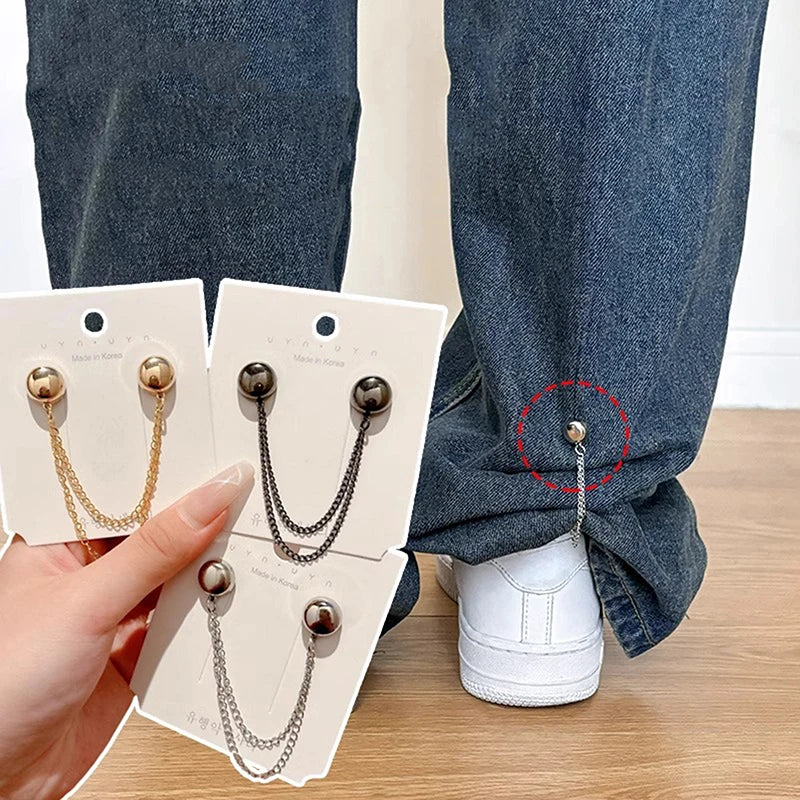 Magnetic Chain Sleeve Clips – No-Sew Waist & Cuff Adjuster 2pk