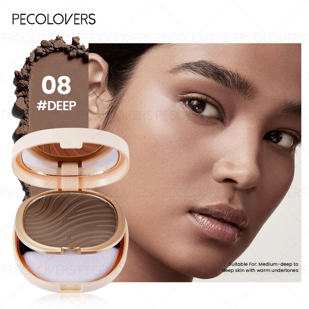 1PC Pressed Powder Foundation, Waterproof, Matte Finish, Full Coverage, Non-Sticky, for All Skin Types, Light to Medium Tone Zpaxo 08
