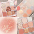 12-Color Fine Glitter Eyeshadow Palette Sparkling Pearl Sequins Pink