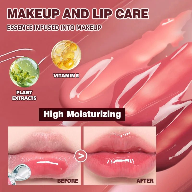 Moisturizing Lip Lotion Essence Volumizing Lip Glaze Women's Moisturizing and Moisturizing Natural Lip Gloss Hydrating Lip Gloss Zpaxo