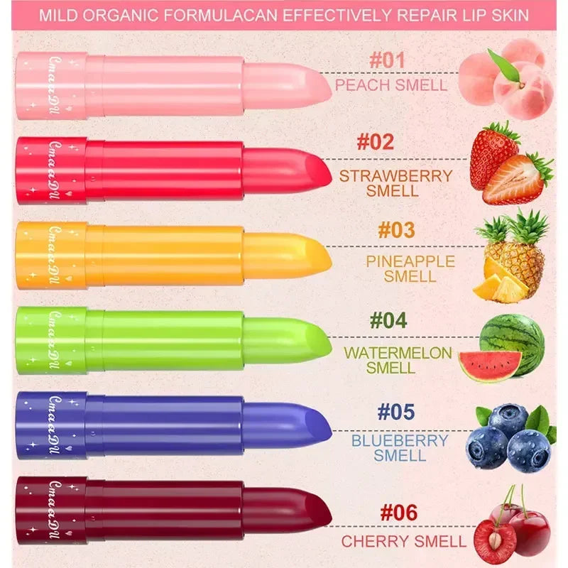 6Color Waterproof Fruit Tinted Shine Changing Moisturizing Nourishing