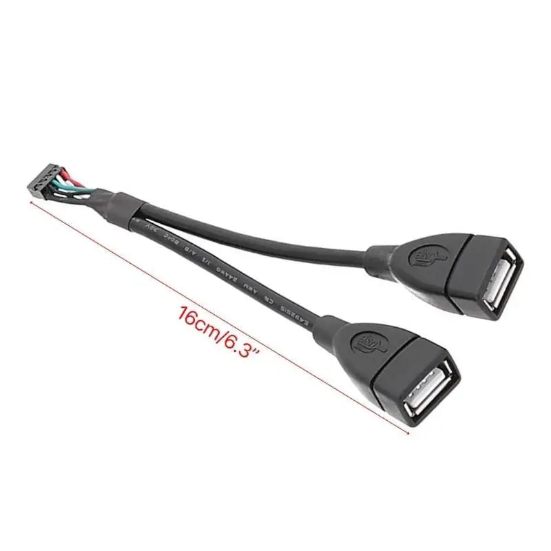 652F Two USB Front Panel Socket to Mainboard 9pin 10Pin Adapter Braided Shielding Zpaxo
