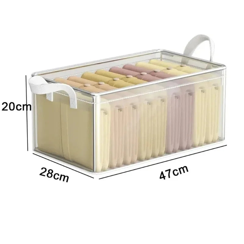 4pcsTransparent PVC Clothes Storage Basket Waterproof Fabric Box
